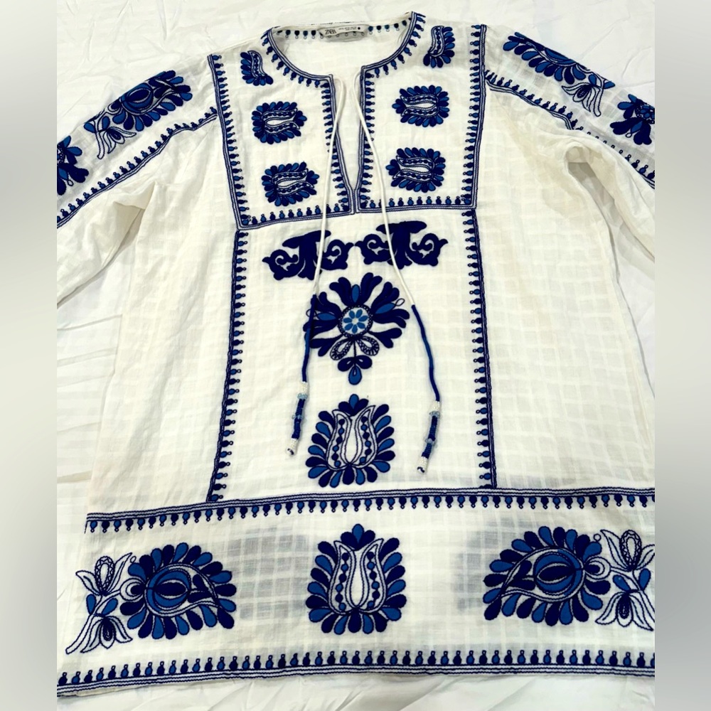 Zara embroidered dress size XL